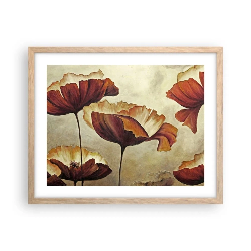 Affisch i ram av ljusek - Ängsblommor - 50x40 cm