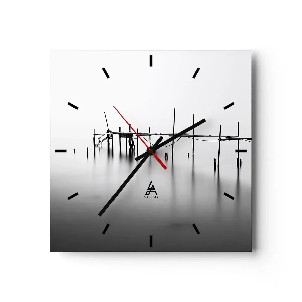 Väggklocka - Klocka på glas - Och om världen inte finns? - 40x40 cm