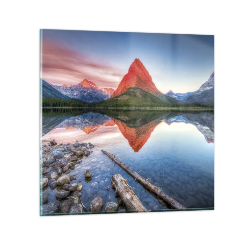 Glastavla - Bild på glas - Glöd och kyla - 30x30 cm