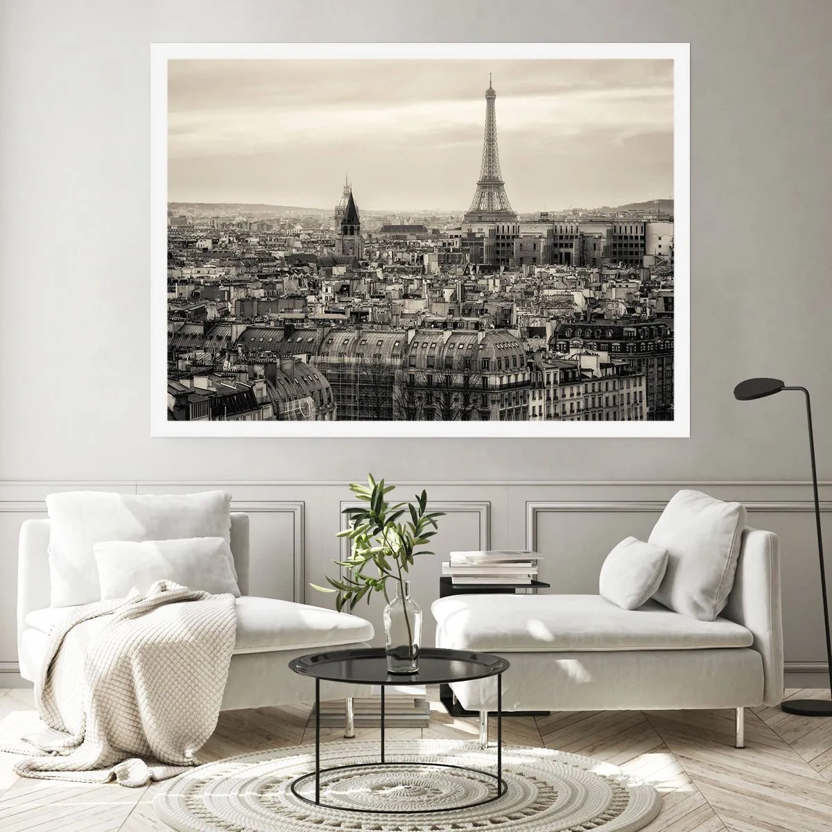 Affisch - Över Paris tak - 40x30 cm