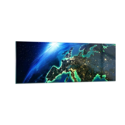 Glastavla - Bild på glas - Glödande Europa - 140x50 cm