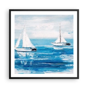 Affisch i svart ram - Med en vän vid din sida - 60x60 cm