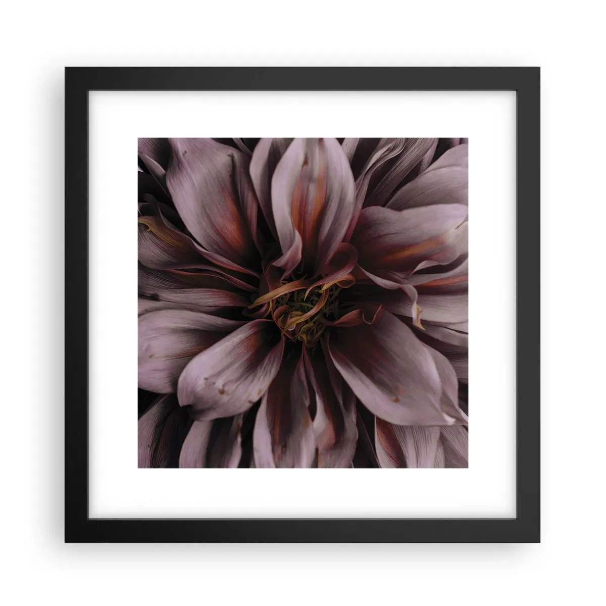 Affisch i svart ram - Blommigt hjärta - 30x30 cm