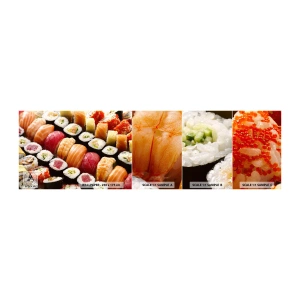 Provbit av självhäftande fototapet Deluxe Sticker - Asiens färger och smaker - Gastronomi, Sushi, Asien - 100x30 cm