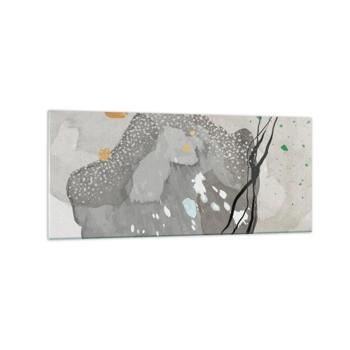 Glastavla - Bild på glas - Organisk komposition - 120x50 cm