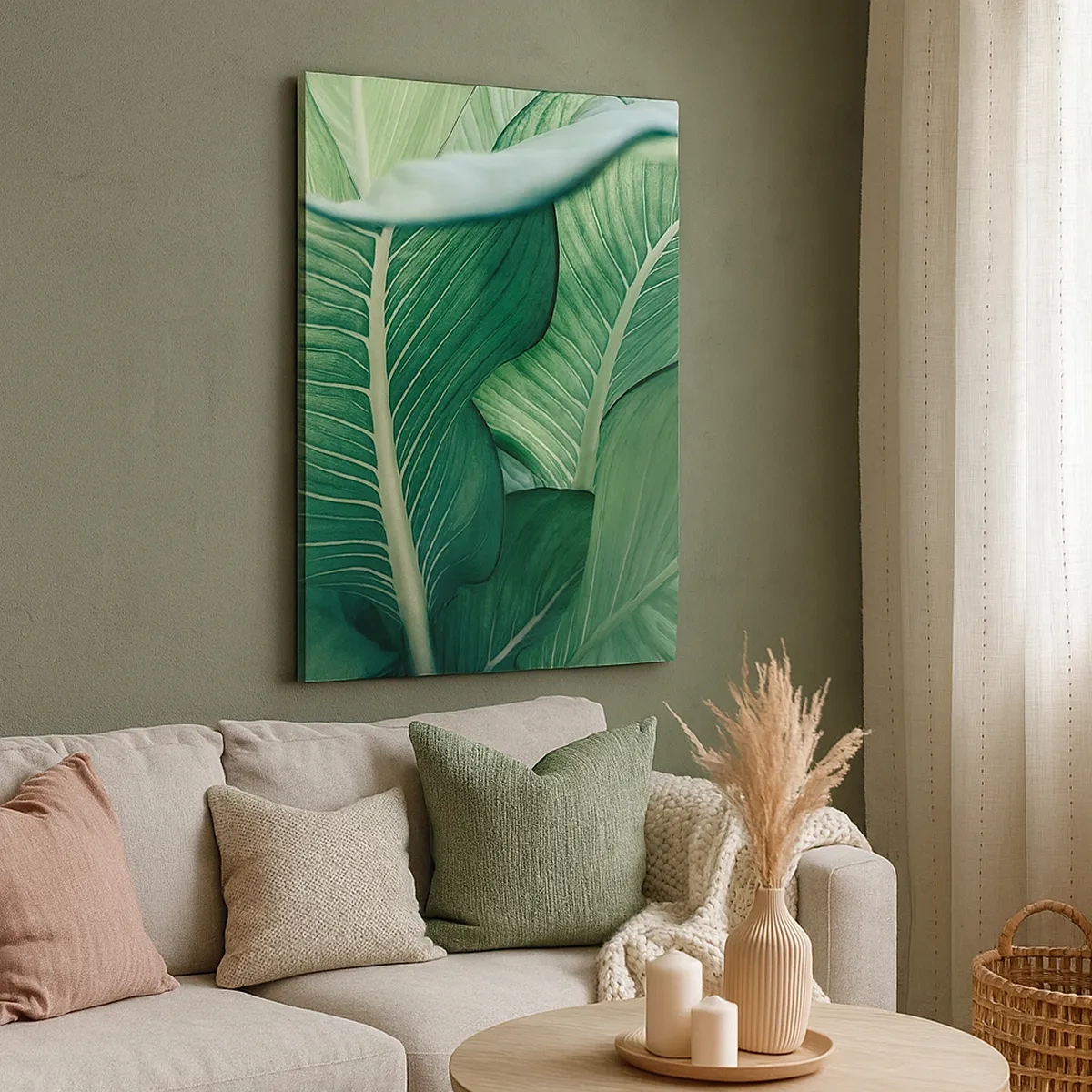 Canvastavla - Bild på duk - Livet intensivt grönt - 50x70 cm