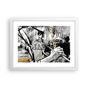 Affisch i vit ram - I New Yorks rytm - 40x30 cm