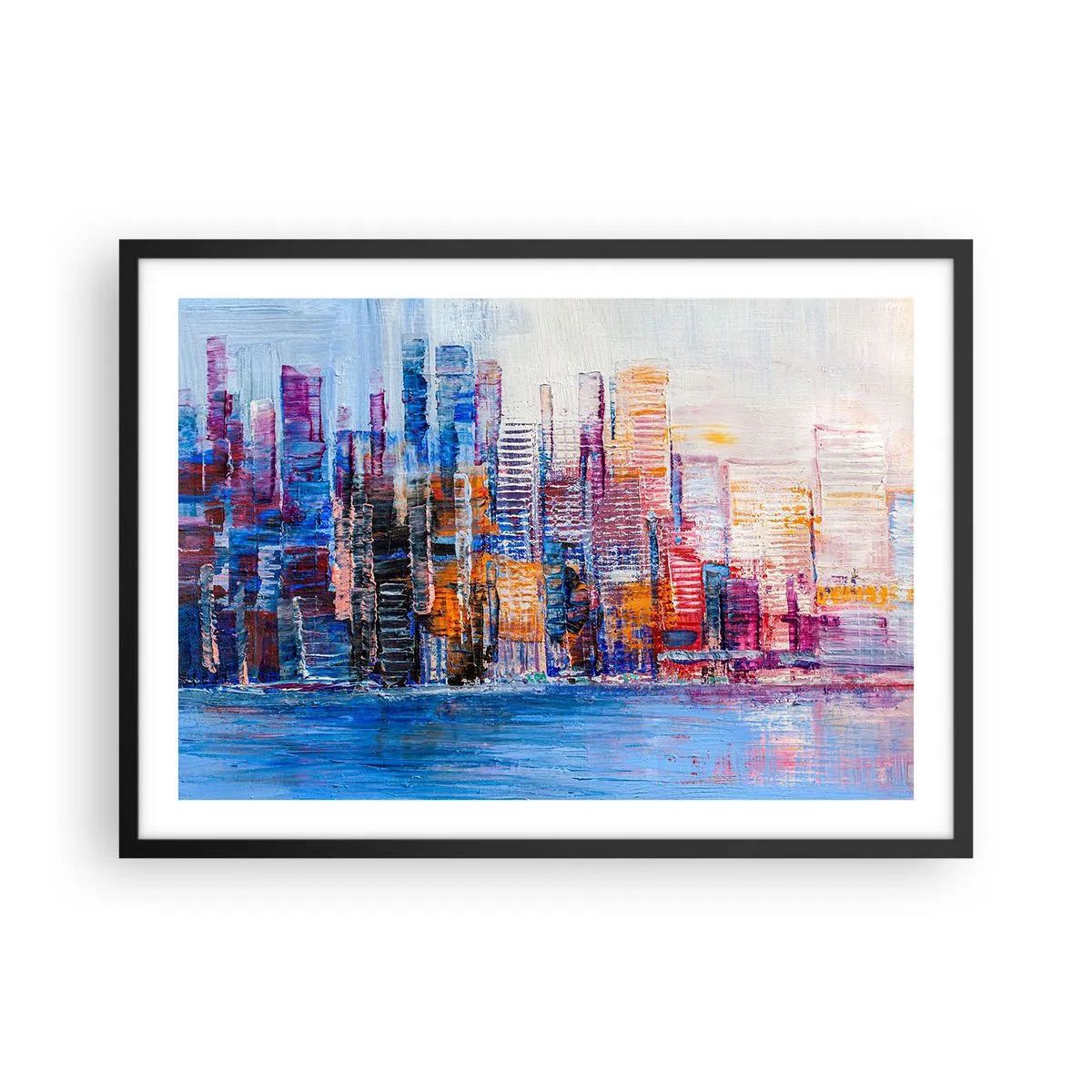 Affisch i svart ram - En glädjefylld metropol - 70x50 cm