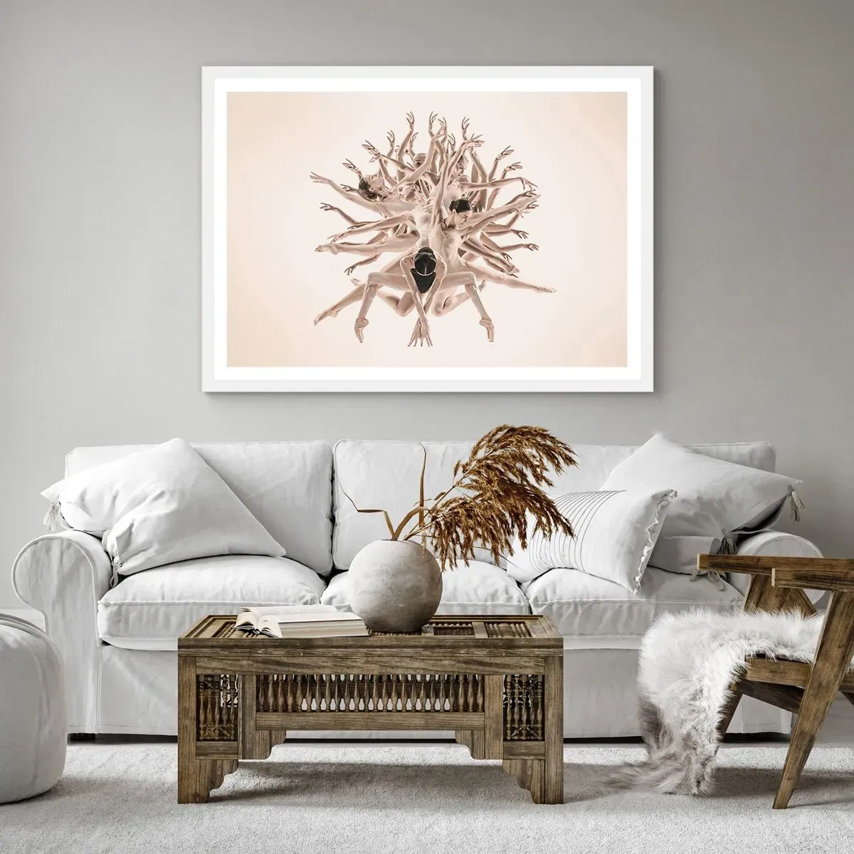 Affisch i vit ram - Blommar i dansen - 91x61 cm