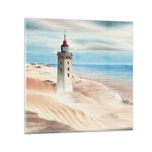 Glastavla - Bild på glas - Tittar alltid i havet - 30x30 cm