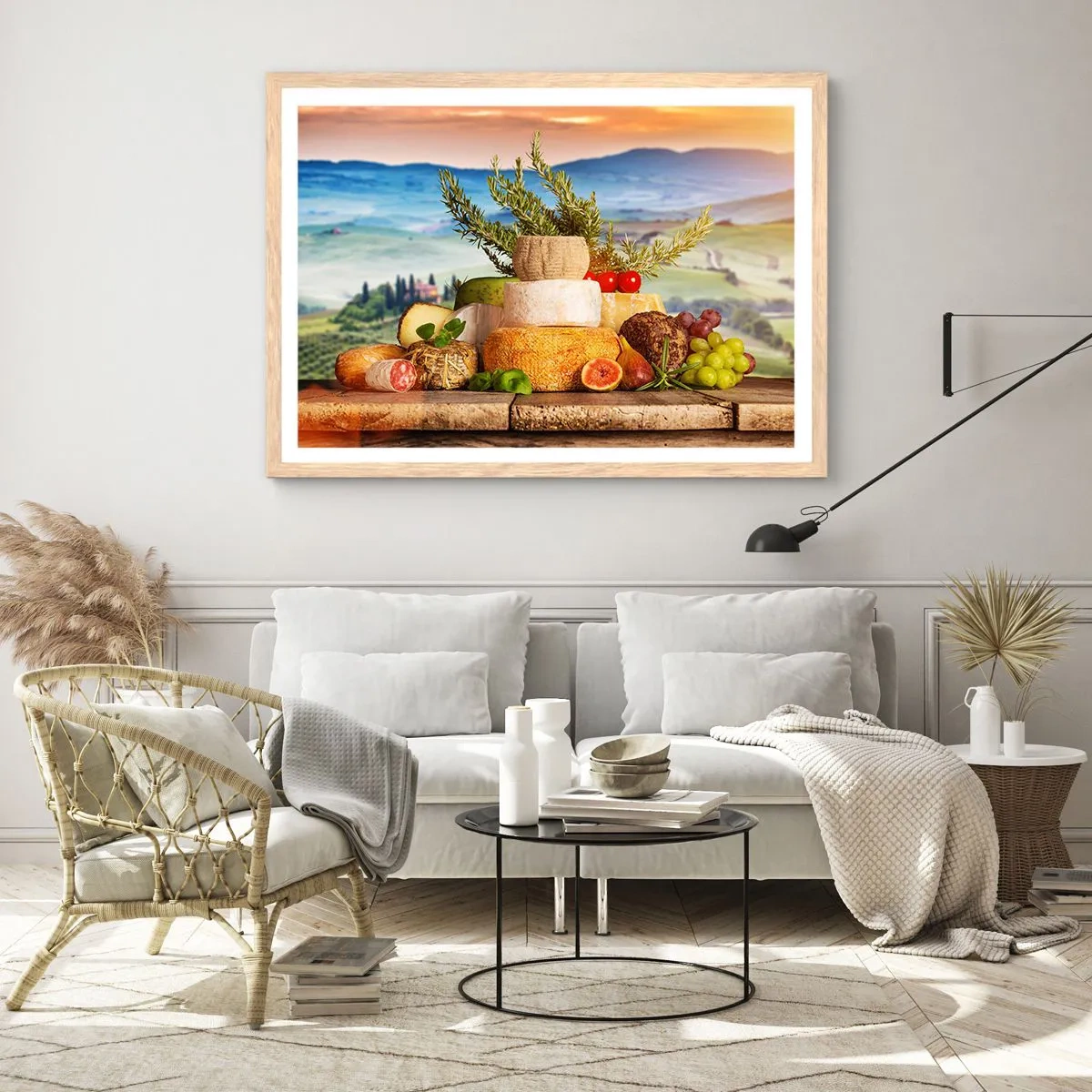 Affisch i ram av ljusek - Italiensk livsglädje - 91x61 cm