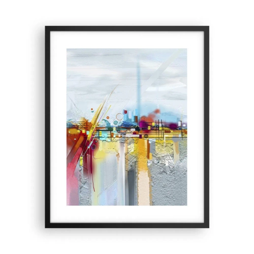 Affisch i svart ram - Glädjens bro över livets flod - 40x50 cm