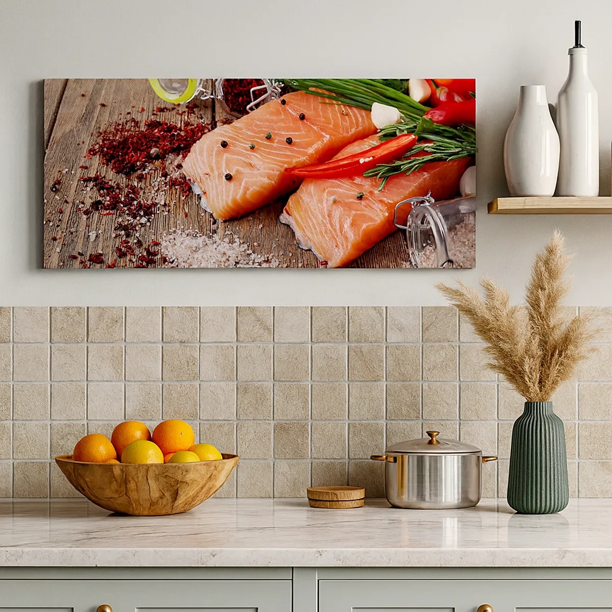 Canvastavla - Bild på duk - Norskt äventyr i köket - 30x30 cm