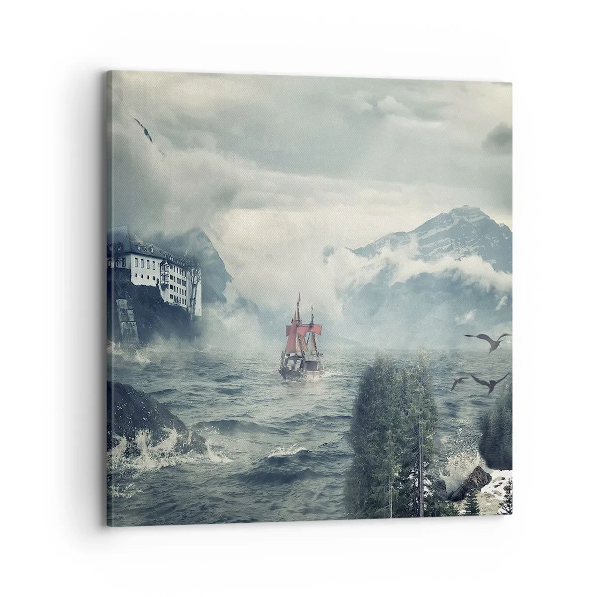 Canvastavla - Bild på duk - På magiska vatten - 70x70 cm