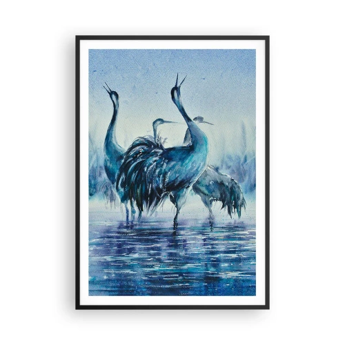 Affisch i svart ram - Morgonmöte - 70x100 cm