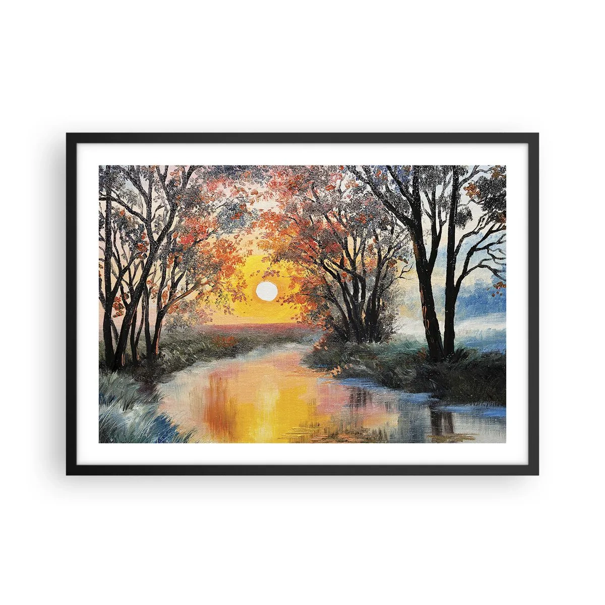 Affisch i svart ram - Höststämning - 70x50 cm