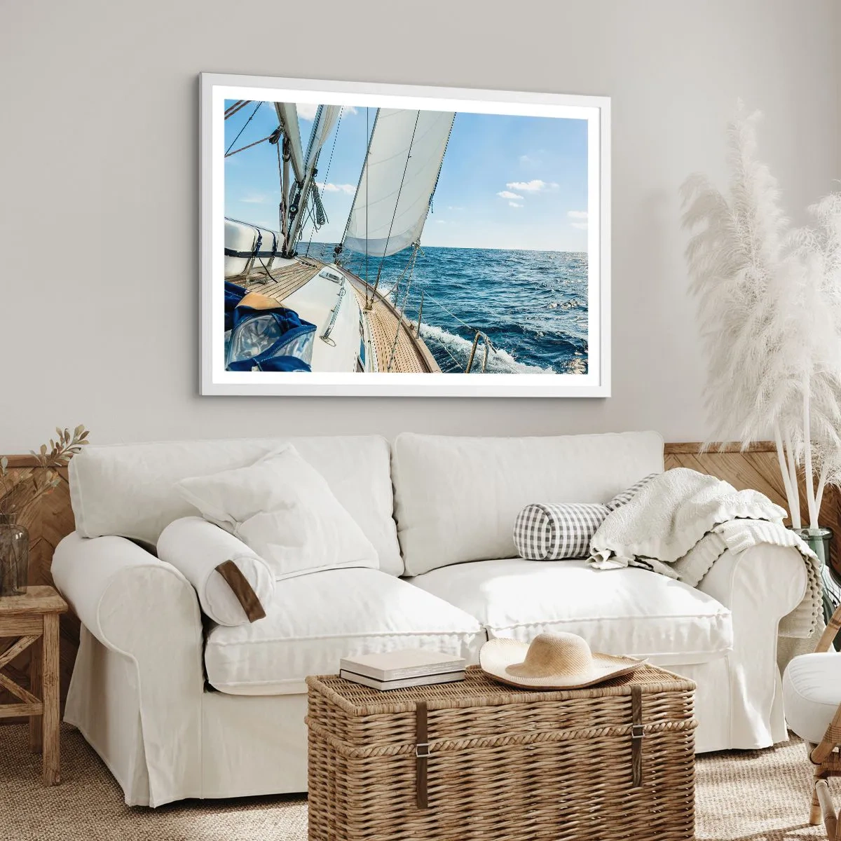Affisch i vit ram - Heja äventyret - 91x61 cm
