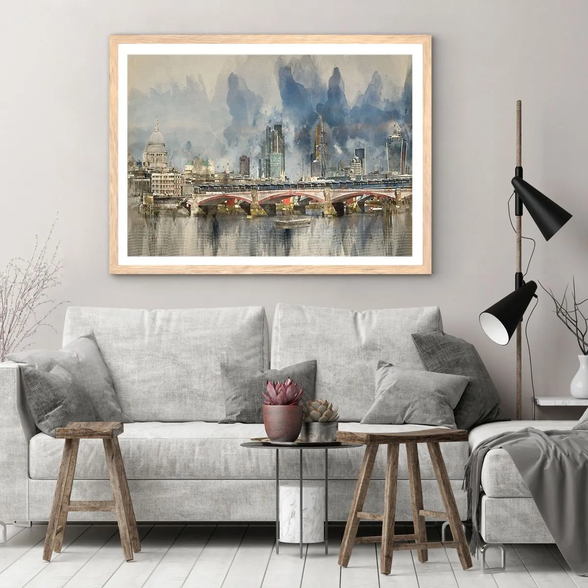 Affisch i ram av ljusek - London i hela sin prakt - 40x30 cm