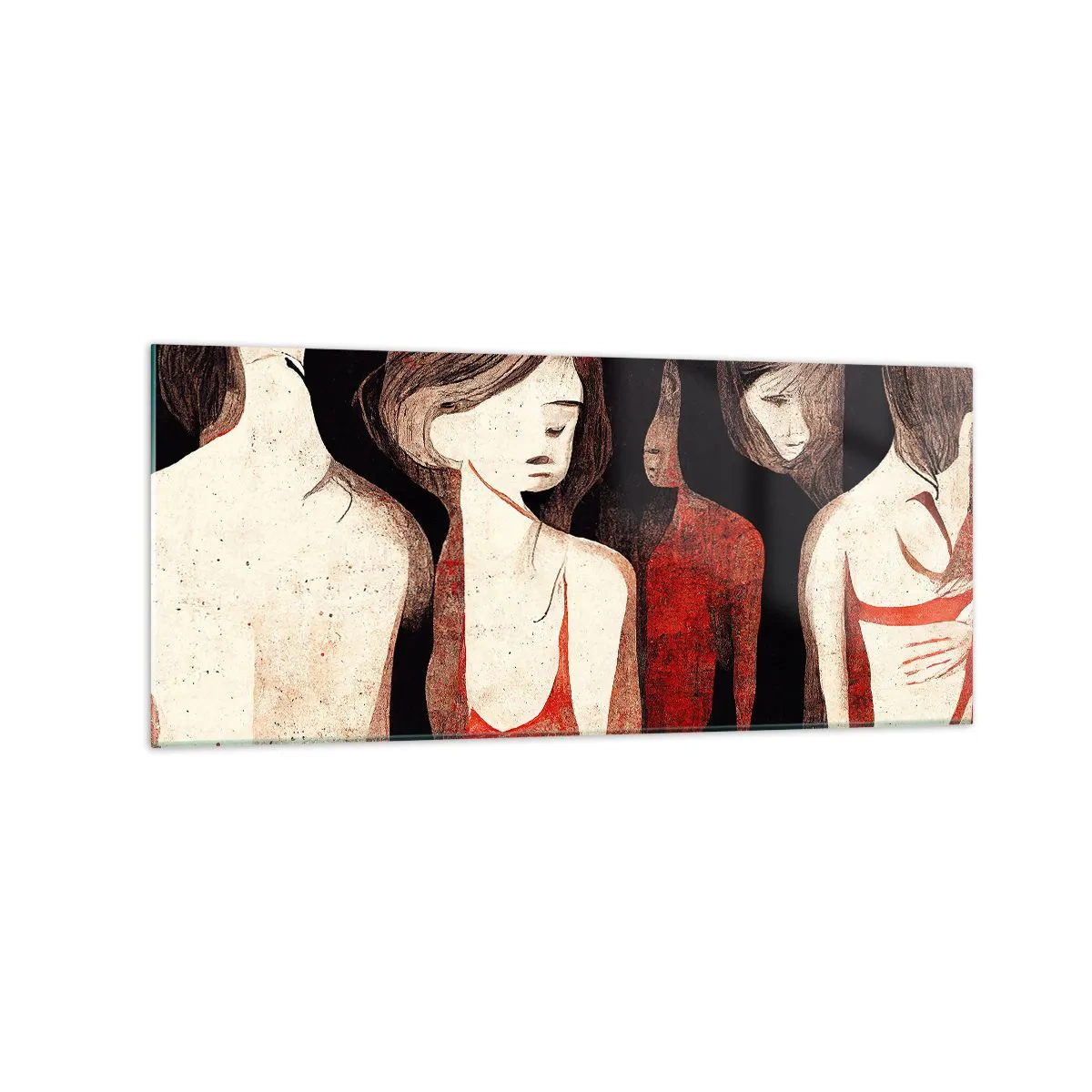 Glastavla - Bild på glas - Madonnor av mörker - 120x50 cm