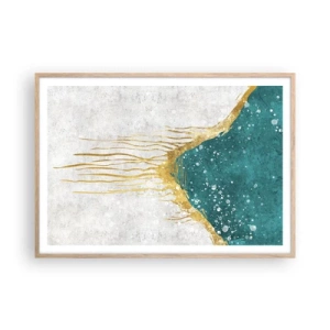 Affisch i ram av ljusek - Gyllene tidvatten - 100x70 cm