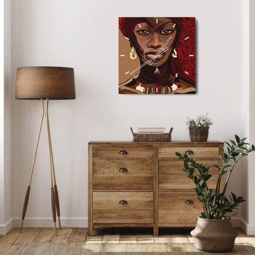 Väggklocka - Klocka på glas - Venus i ebenholts - 40x40 cm