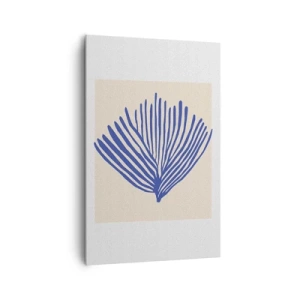 Canvastavla - Bild på duk - Blå solfjäder - 80x120 cm