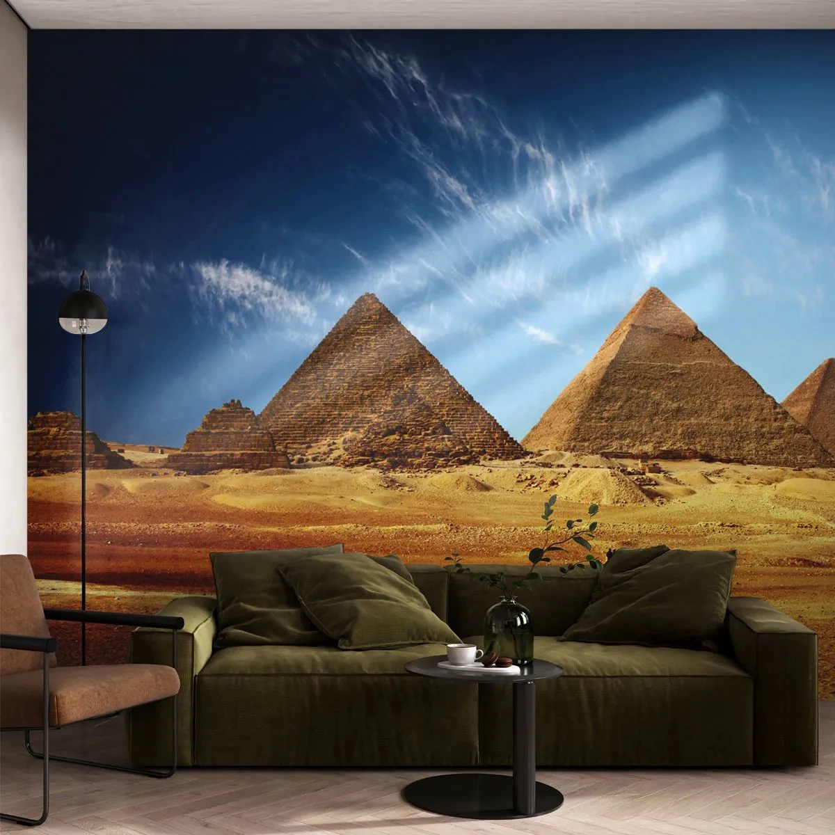 Fototapet Premium Sand - 40 sekler tittar på oss - Pyramider, Arkitektur, Landskap - 500x350 cm