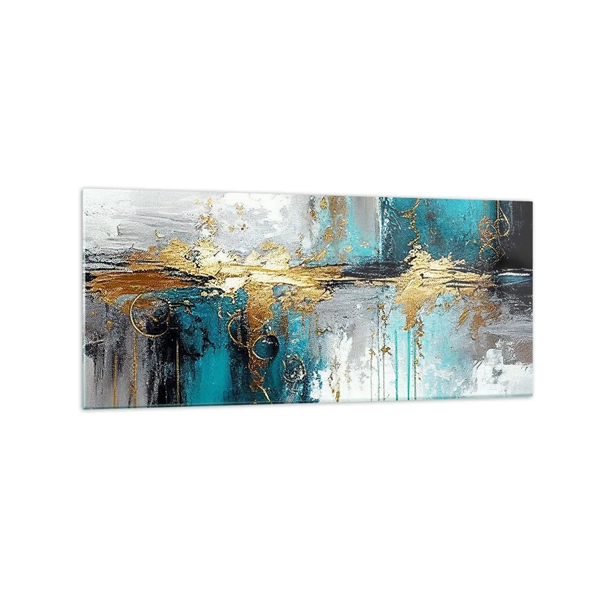 Glastavla - Bild på glas - Allting flödar - 120x50 cm