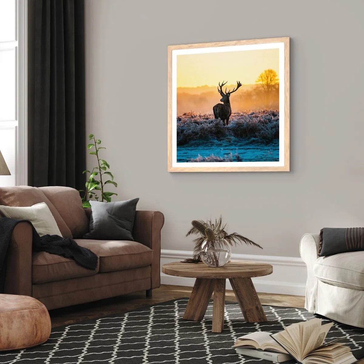 Affisch i ram av ljusek - Krönt på sin mark - 60x60 cm