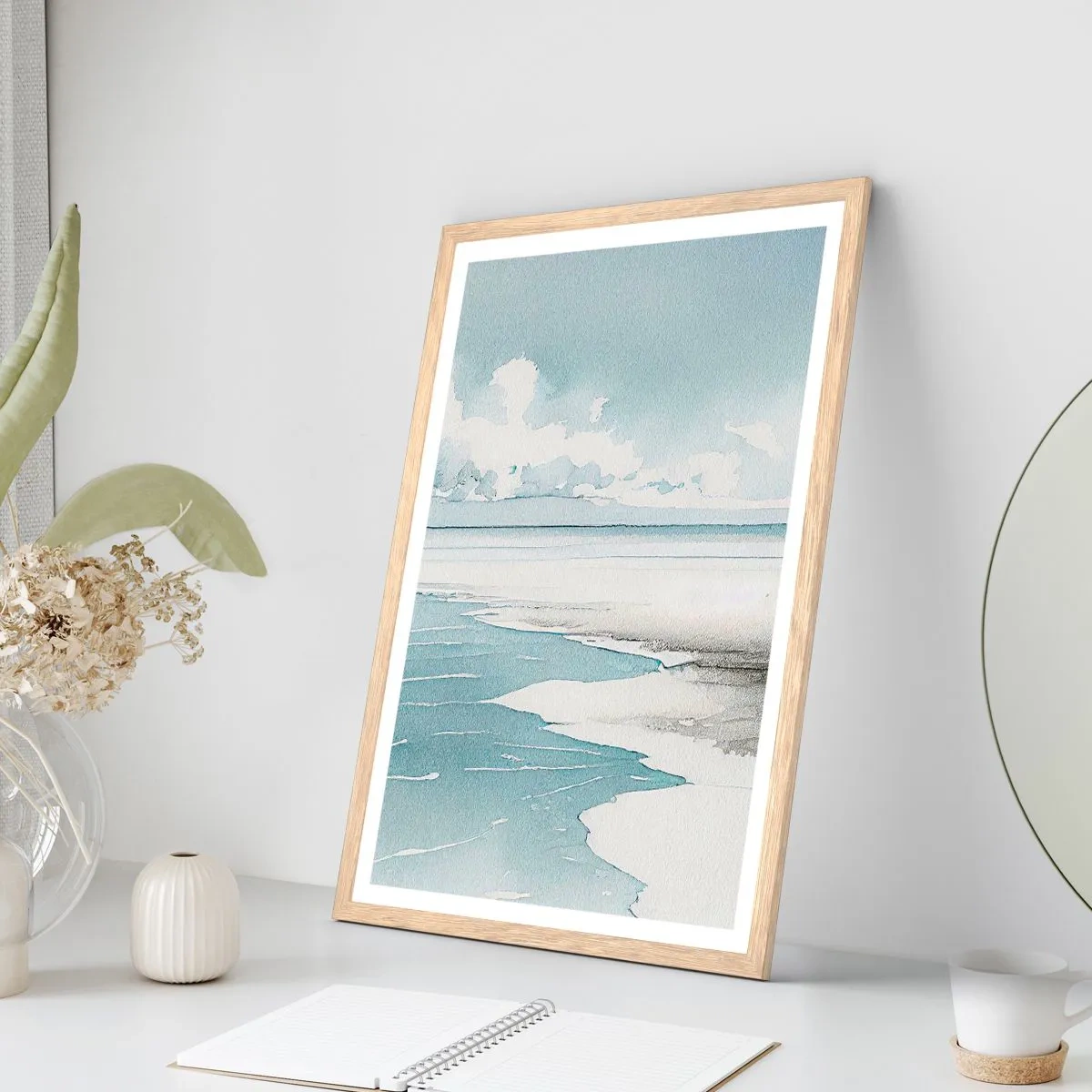 Affisch i ram av ljusek - Milt tidvatten - 40x50 cm