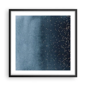 Affisch i svart ram - Komposition – blåa faser - 50x50 cm