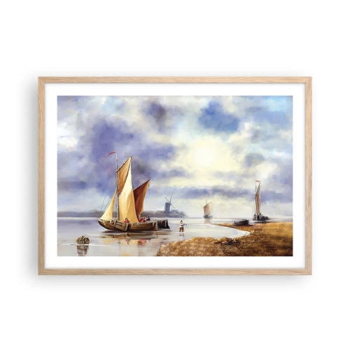 Affisch i ram av ljusek - Seglarnas hemkomst - 70x50 cm