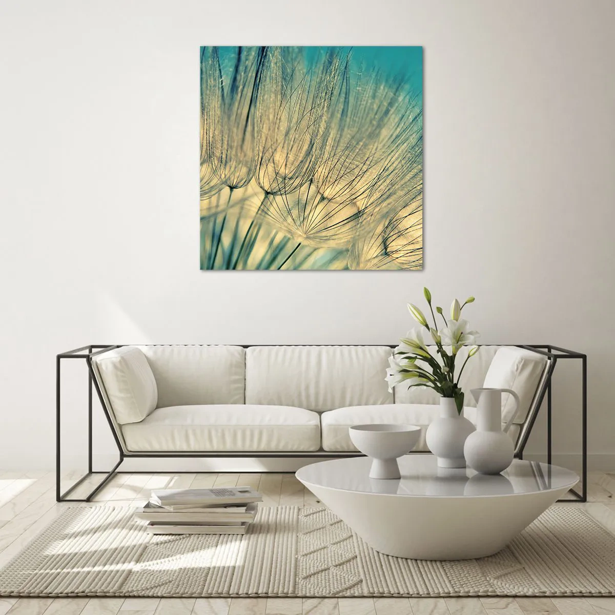 Glastavla - Bild på glas - I väntan på vinden - 60x60 cm