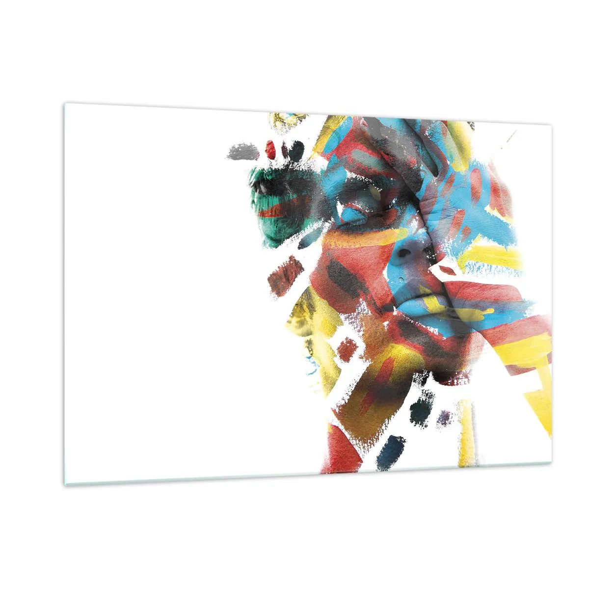 Glastavla - Bild på glas - Färgrik personlighet - 120x80 cm