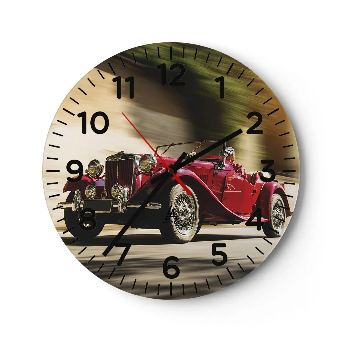 Väggklocka - Klocka på glas - Vackrare än Nike från Samothrakis - 40x40 cm