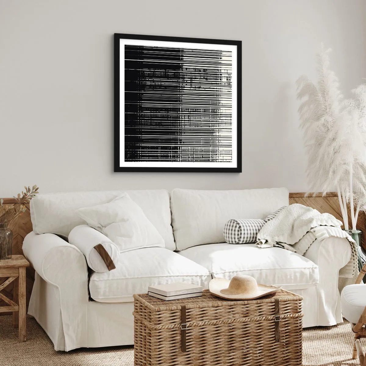 Affisch i svart ram - Vågor och vibrationer - 60x60 cm