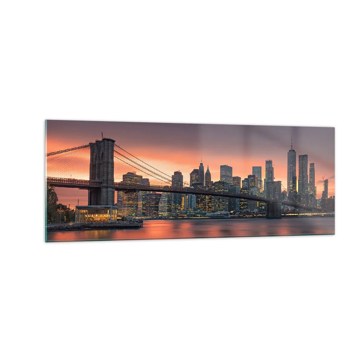 Glastavla - Bild på glas - Doppad i lila tystnad - 140x50 cm