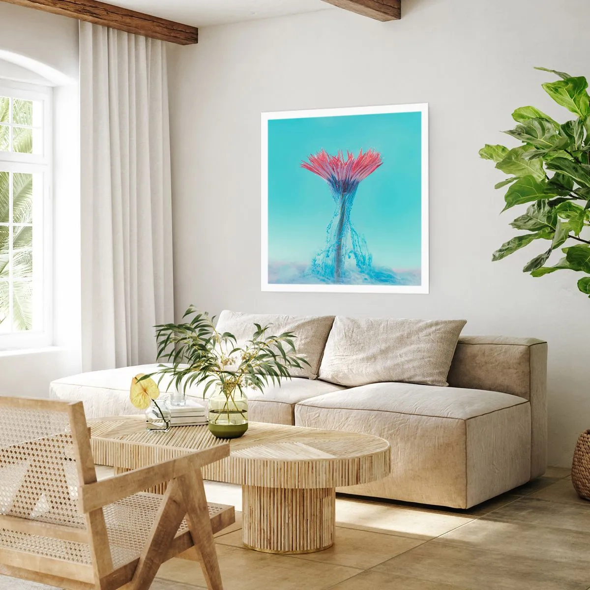 Affisch - I upplivande famn - 60x60 cm