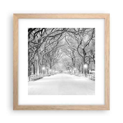 Affisch i ram av ljusek - De fyra årstiderna - vinter - 30x30 cm