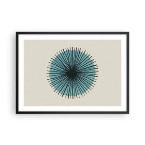 Affisch i svart ram - Radier mot blått - 70x50 cm