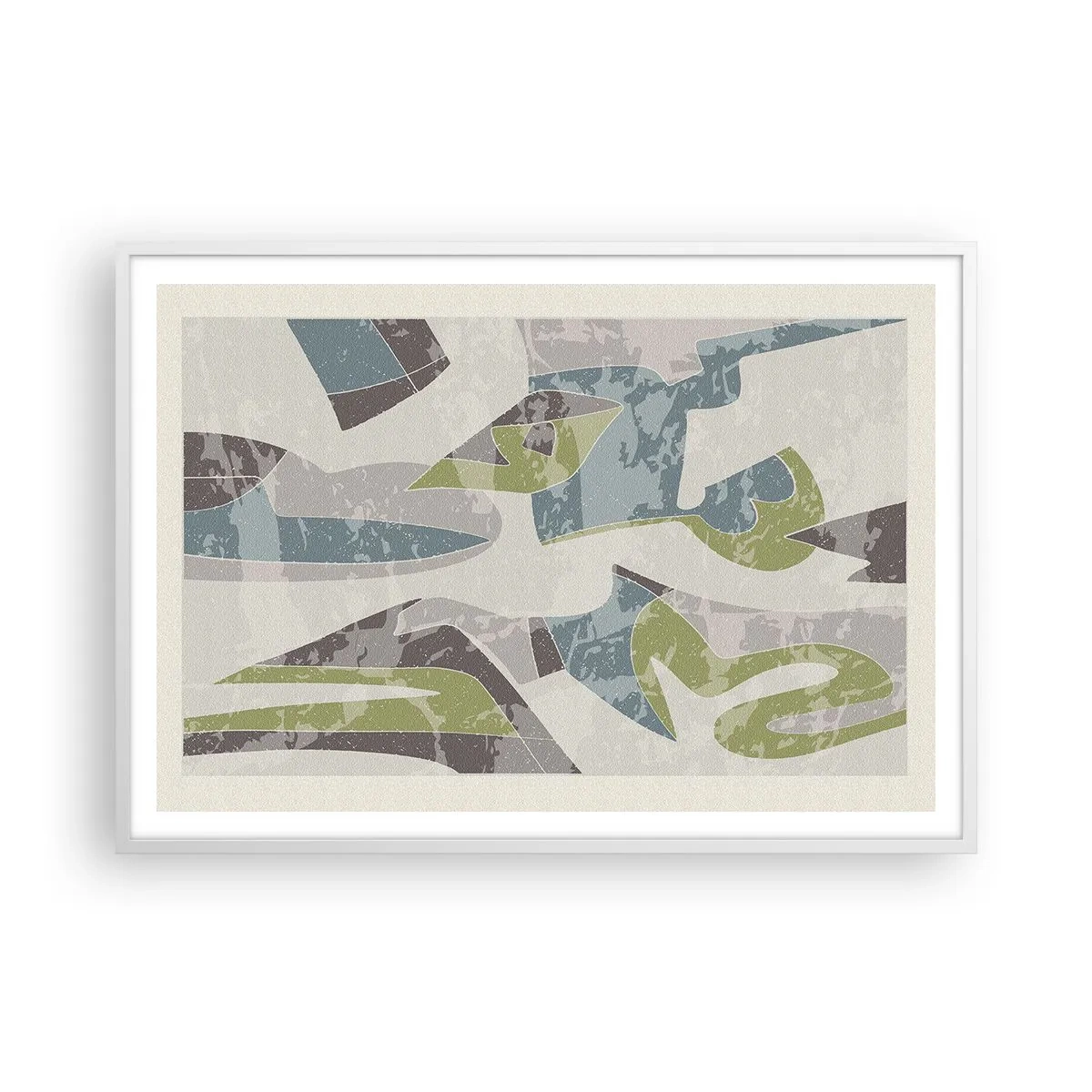 Affisch i vit ram - Komposition bakom glas - 100x70 cm