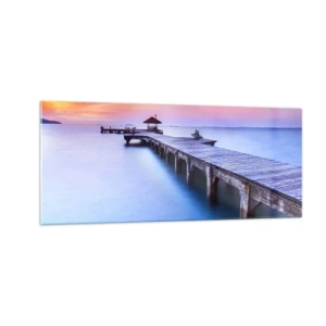 Glastavla - Bild på glas - Lugnets hav ända fram till horisonten - 100x40 cm