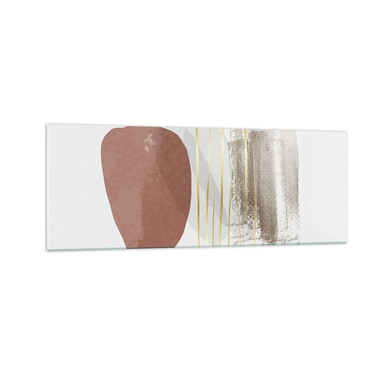 Glastavla - Bild på glas - Abstrakt pelargång - 140x50 cm