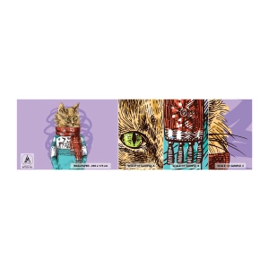 Fototapet Prov Standard Eco - Mästerkatten - Abstraktion, Katt, Ylletröja - 100x30 cm