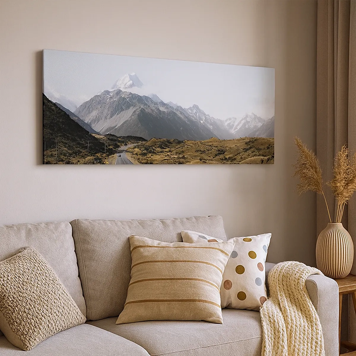 Canvastavla - Bild på duk - Väg till fjällens hjärta - 30x30 cm