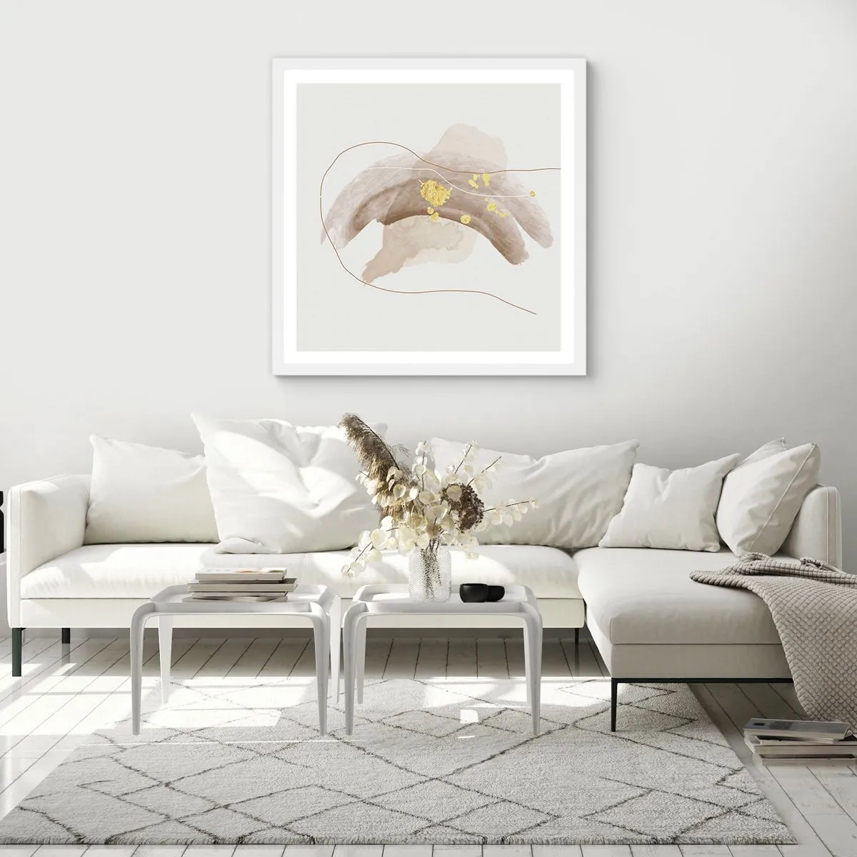 Affisch i vit ram - Träffat i rummet - 50x50 cm