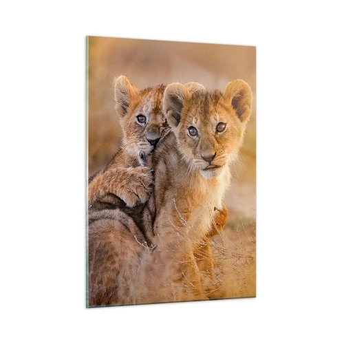 Glastavla - Bild på glas - Stör inte! Vi har kul - 50x70 cm