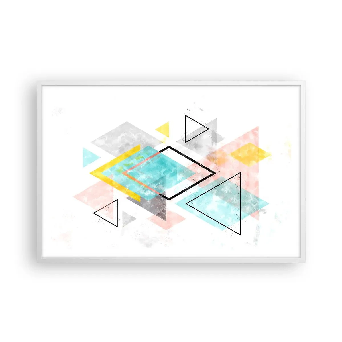 Affisch i vit ram - Geometriskt spel - 91x61 cm