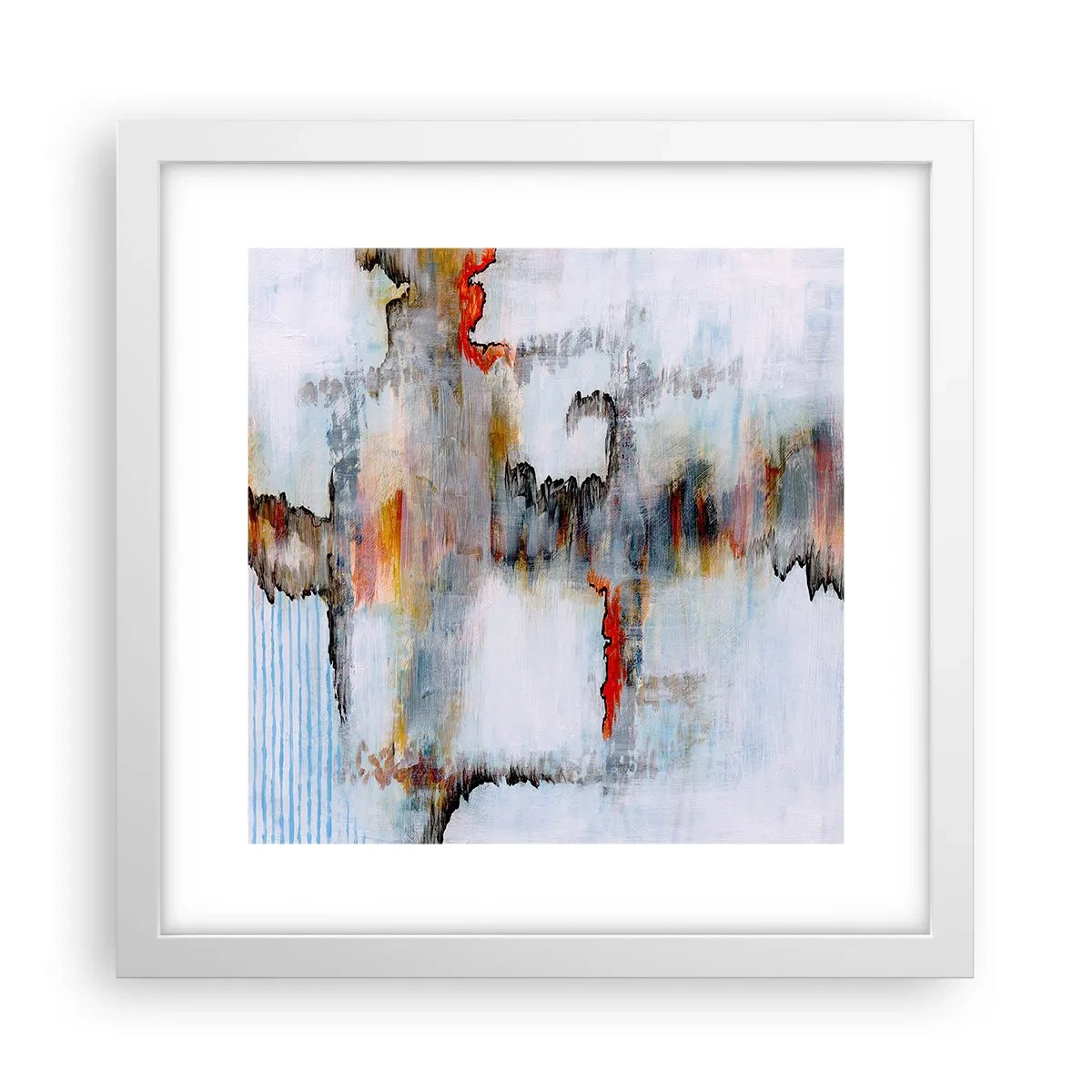 Affisch i vit ram - Med pinne på vatten - 30x30 cm