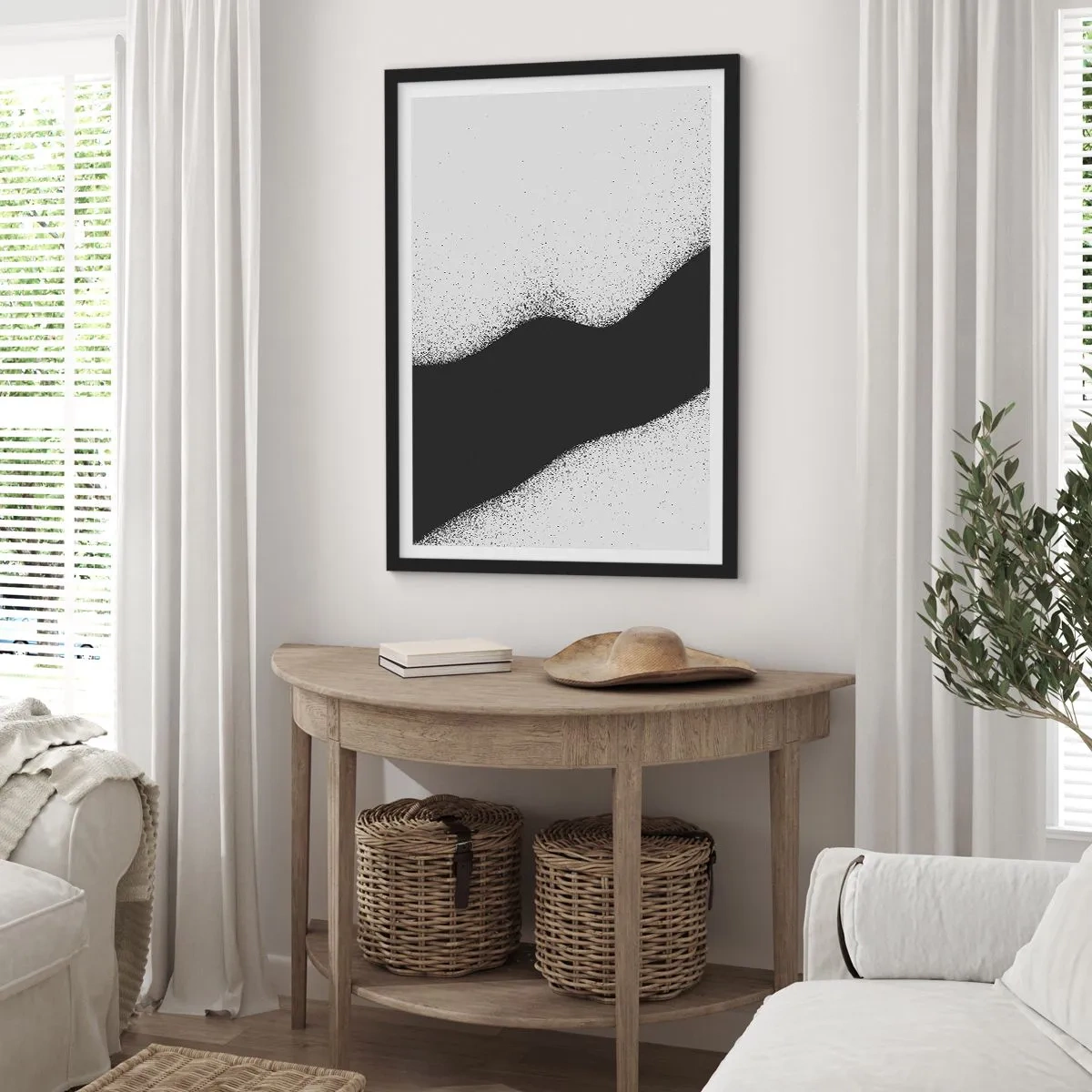 Affisch i svart ram - Flytande balans - 61x91 cm